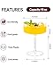 Ciaell 12PCS Plastic Martini Glasses - 10 Oz Disposable Coupe Glasses with Stem - Heavy Duty Margarita Cups for Bars, Cocktails, Whiskey, Parties & Wedding