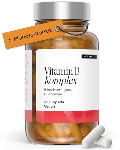 VETAIN Vitamin B-Komplex 500µg B12 180 Kapseln