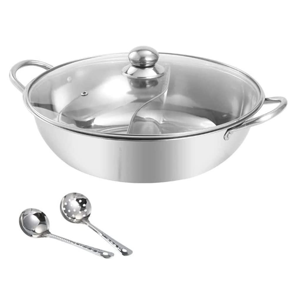 Amazon | 仕切り鍋 両手鍋 2食鍋 卓上二食鍋 火鍋 2種類の味を同時に