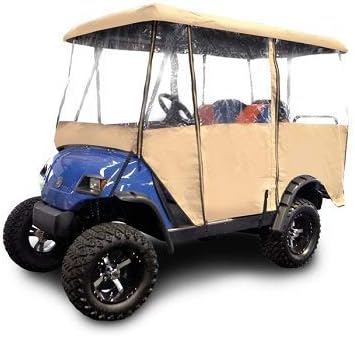 RedDot Universal Golf Cart Enclosure | Tan | Compatible with Most 4-Passenger Golf Cart Models with Up to 80 Inch Extended Roof