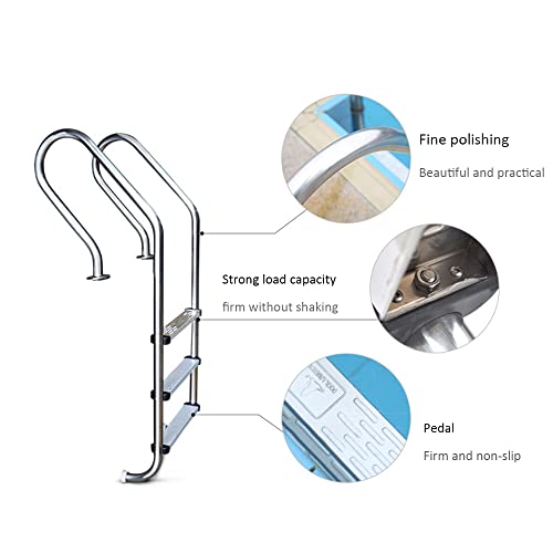 Escalera para piscina acero inoxidable 2 peldaños plata miniatura 2