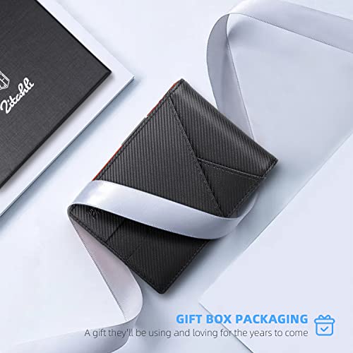 Image of Zitahli Slim Wallet for Men,RFID Blocking Leather Bifold with Money Clip | Minimalist Front Pocket Design, Holds 12 Cards, RFID Protection, Gifts for Men on Birthdays, Father's Day, and Christmas