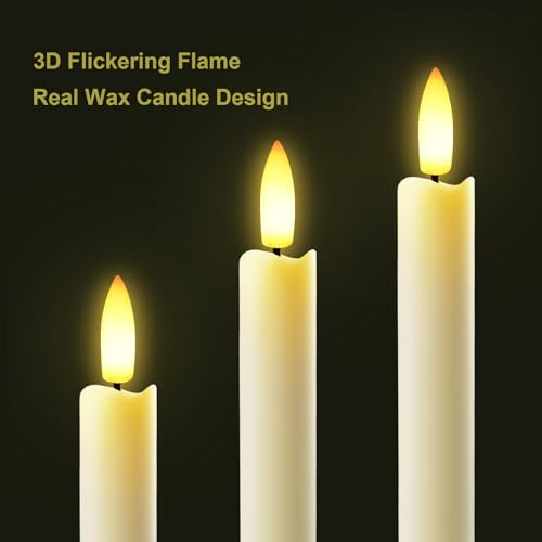 Bougies coniques LED scintillantes pour décoration de table de Noël