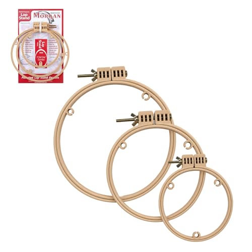 Image of Morgan Embroidery Hoop Lap Stand | 7 inch /10 inch /14 inch No-Slip Portable Embroidery Hoop Holder | Lightweight Circle Design for Sewing Crafters Punch Needle Cross Stitch, Needlepoint, Arts & Craft | Made in USA