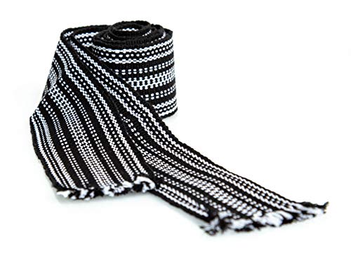 Ukrainian hand woven homespun Hutsul Belt Black White KRAYKA for Vyshyvanka