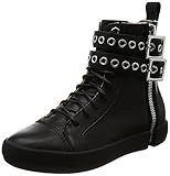 sneakers borchie outfit  Diesel S-NENTISH - Sneakers in Pelle Nero alte Donna con Zip e Borchie (numeric_38)