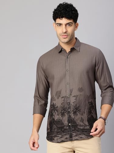 Image of Majestic Man Stylish Ombre Print Pure Cotton Casual Shirt for Men