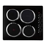 Cookology 60cm Solid Plate Electric Hob - 4 Cooking Zones - Black