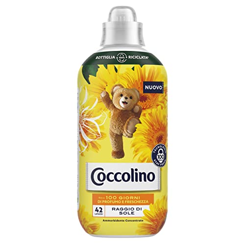 Coccolino Ammorbidente Concentrato Raggio Di Sole, Ammorbidente Lavatrice Con Tecnologia Stay Fresh, Profumazione All'Arancia, Gelsomino E Ambra, Form
