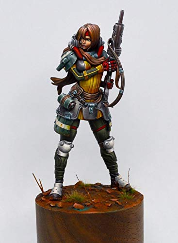 Figura de resina sin base 1:24 Pequeña chica de cabello largo miniatura 3