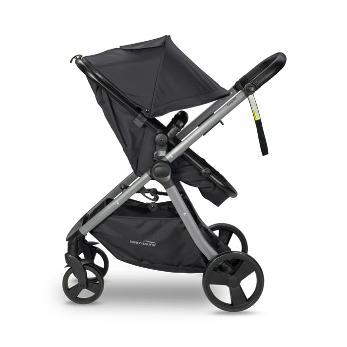 Safe-n-Sound Cosy Lux Stroller, 4 in 1 Comfortable Travel System, XL 10kg Basket Size, Easy Fold, Extra Large UPF 50+ Extendable Canopy, Travel System Compatible, Black (30187) - Image 3