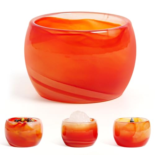 Orientrea 1 Stück Rote Achat Kristallschale | Natürliche polierte Edelsteinschale | Heilstein Schale für Energie, Balance, Meditation & Dekoration