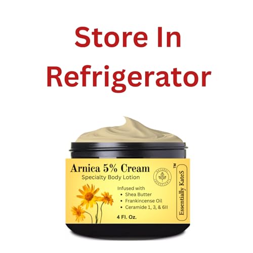 Image of Essentially KateS Arnica 5% Cream Lotion 4 Fl Oz - Frankincense Oil, Shea Butter, Ceramides 1, 3, 6II for Skin & Muscle Care