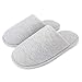 ofoot Tissu de Coton Biologique des Femmes est Confortable de Fils Plats Pantoufles, Lavable Feuillet Intérieur Extérieur pour des Chaussures.,39/40.5 EU,Gris
