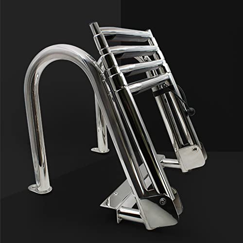 Escalera telescópica para barco de acero inoxidable 4 peldaños miniatura 1