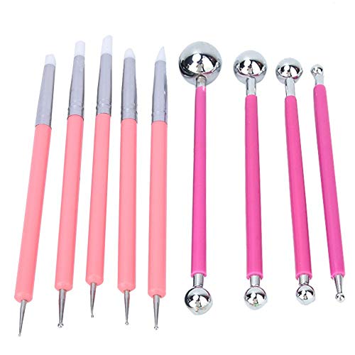 9 Pcs Polymère À Modeler Argile Sculptant Outils, Stylet À Bille Dotting Outils Poterie Argile Sculpture Modélisation Définir pour La Peinture Rupestre...