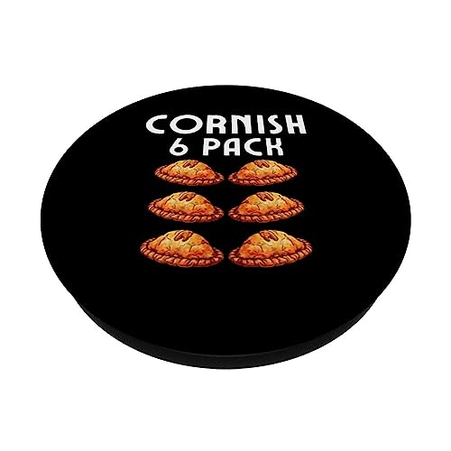 Funny Cornish Pasty Pun / Cornwall Souvenir / Cornish Pasty PopSockets Swappable PopGrip, Black - Image 2