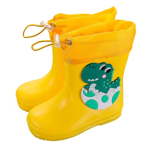 Botas De Agua Bebe Zapatos De Lluvia CóModos Y Ligeros Antideslizantes para Estudiantes De Escuela Primaria Botas De Agua NiñA Botas Agua NiñO Zapatillas Impermeables (S-Yellow, 28.5 Little Child)