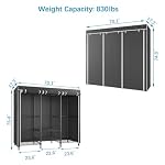 VIPEK V5C SE Covered Garment Rack Heavy Duty Clothes Rack with Cover Roll-up, Metal Closet Organizer, Portable Closet for Hanging Clothes Wardrobe Closets Storage, Black Clothing Rack with Black Cover - Image 4