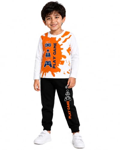 Image of Kuchipoo Boys Full Sleeves T-Shirt and Pajamas Set-Pack 0f 2
