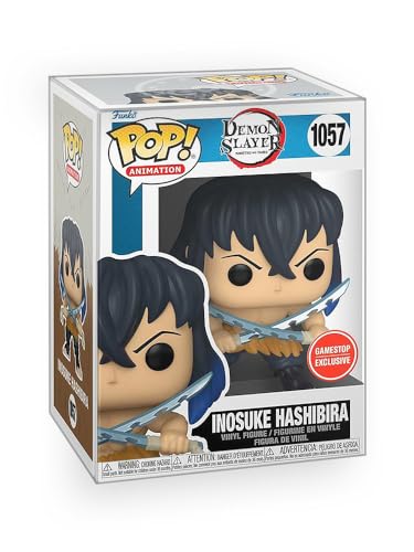 Epic Collectibles Pop Anime: Demonslayer - Inosuke Hashibira Unmasked Exclusive Vinyl Figure Included with Box Protector Compatible for Funko