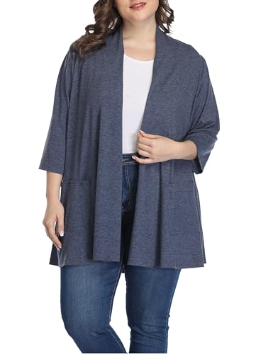 Image of Shiaili Long Plus Size Cardigans for Women Easy to Wear Open Front Clothing