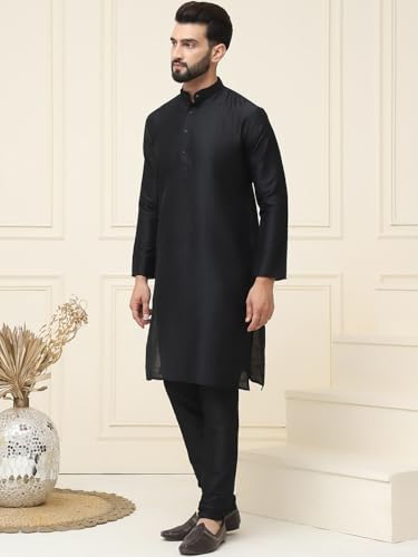 Image of SOJANYA (Since 1958 Men's Silk Blend Kurta Pyjama With Nehrujacket Set