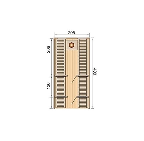 Weka 198.0102.10.30 Premium- Saunafass Nikkala mit Leimholztür Plus 4 Fenstern, inklusive SO 9, 0 kW, Natur Unbehandelt, 400 x 200 x 210 cm-2