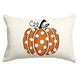 RABUSOFA Fall Decor Pillow Covers - 12x20 Inch Polka Dot Pumpkin Decor Autumn Thanksgiving Lumbar Throw Pillowcases for Indoor Outdoor Home Decor