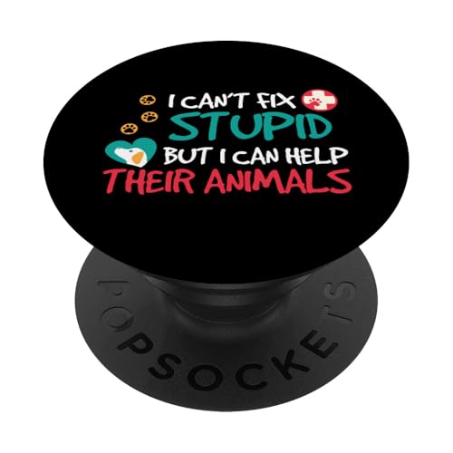 Funny Help Animals Veterinarian Vet Tech Technician Gift PopSockets PopGrip: Swappable Grip for Phones & Tablets PopSockets Adhesive PopGrip