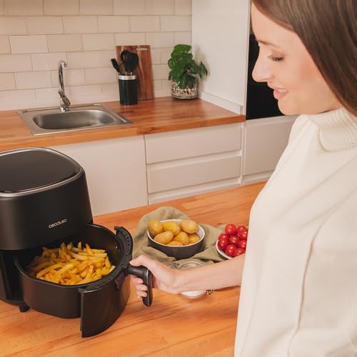 Cecotec Freidora de Aire sin Aceite de 3,5 L Cecofry Fantastik 3500. Air Fryer. 1200 W, Digital, Táctil, Tecnología PerfectCook, Diseño Moderno y Compacto, 9 Modos, 80-200ºC, 0-60 Minutos, 3,5L