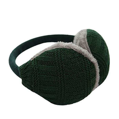 Voberry Unisex Knit Earmuffs Faux Fur Furry Plush Earwarmer Winter Outdoor Ear Muffs for Men Women Girls Boys (Black)