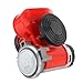 Keenso 115dB Loud Train Sound Car Horn, Premium Metal ABS Material with Stable Performance for Universal Fit Cars Motorcycles Boats (Red)