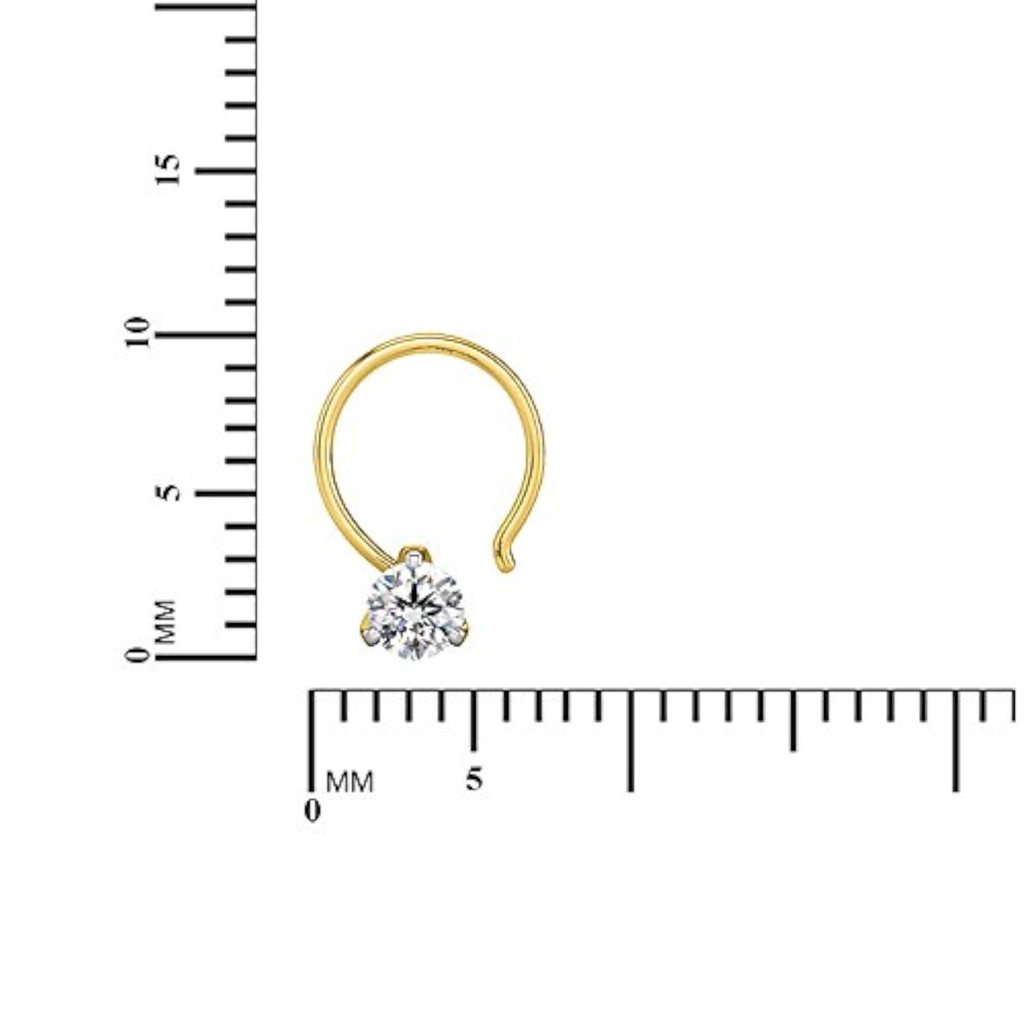 Women's 925 Sterling Silver Solitaire Nose Ring
