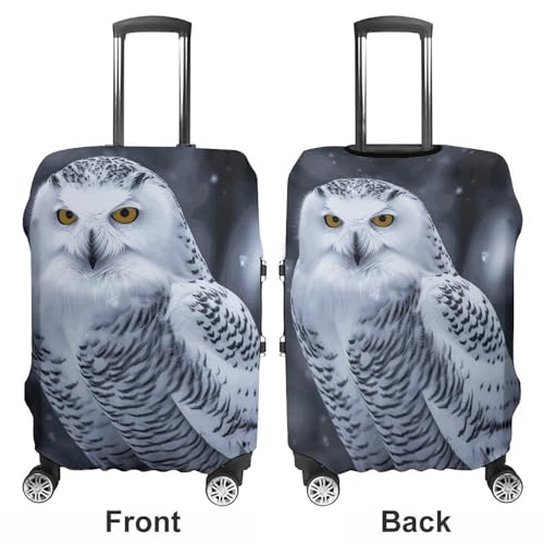 Arctic Owl Elastic Luggage Cover Suitcase Protector for 19-32 Inch Suitcases | Universal Stretchable Travel Bag Cover | Anti-Scratch, Washable with Zipper Closure L3