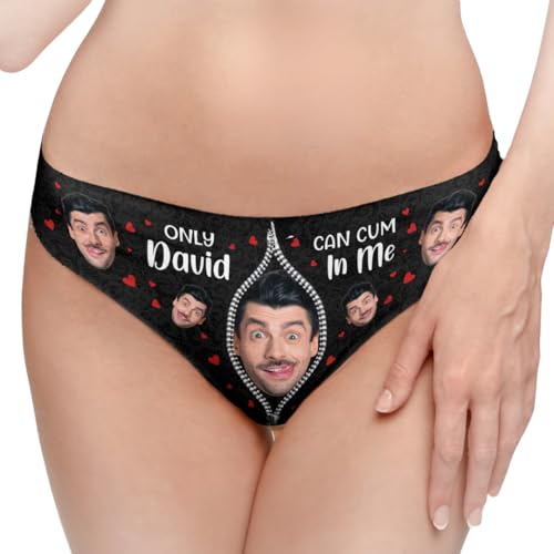 Only My Husband Boyfriend Can Cum in Me, Custom Face Women's Low-Waisted Brief, Funny Women's Brief Underwear, Funny Valentine Gift for Her, Gift for Wife from Husband on Valentine, Christmas, Anniversary