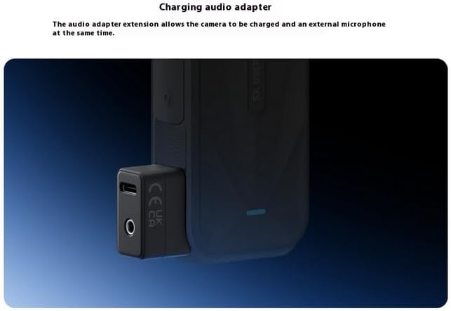 External Microphone Adapter for Insta360 X5 Camera, 3.5mm and Type-C Audio Ports Support Charger and Record for Insta360 X5