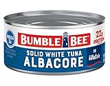 Bumble Bee Solid White Albacore Tuna in Water, 12 oz Can - Wild Caught Tuna - 22g Protein per Serving, High in Omega-3s - Non-GMO Project Verified, Gluten Free, Kosher