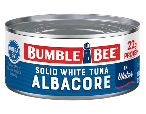 Bumble Bee Solid White Albacore Tuna in Water, 12 oz Can - Wild Caught Tuna - 22g Protein per Serving, High in Omega-3s - Non-GMO Project Verified, Gluten Free, Kosher
