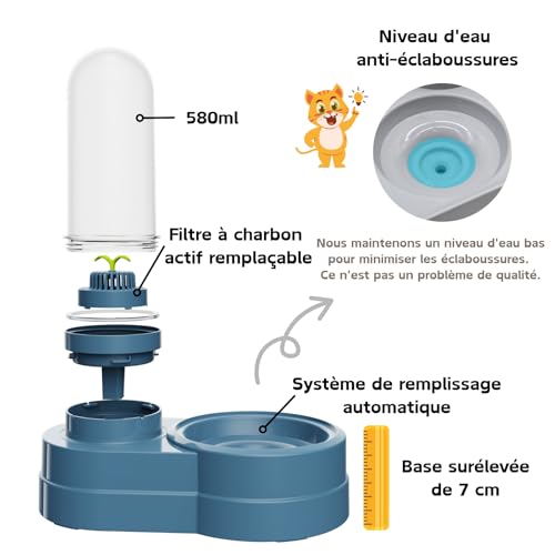 Distributeur d'eau pour chat portable idéal pour les vacances - 3