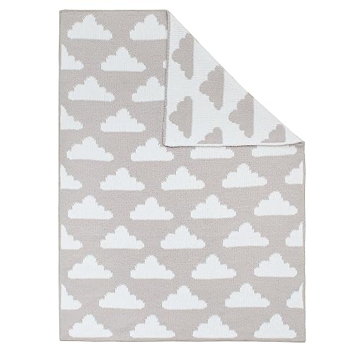 Image of Living Textiles Grey Clouds Chenille Soft Baby Blanket Reversible Premium Cozy Fabric for Best Comfort - for Infant,Toddler,Newborn,Nursery,Boy,Unisex,Throw,Crib,Stroller,Gift, Grey Clouds 40x30