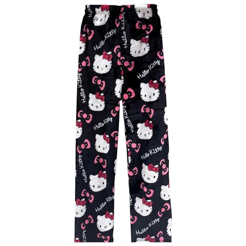 wsvyhoe Halloween Anime Pajamas Women's Girls Cartoon Cat All Character Print Flannel Christmas Lounge Sleep Bottoms Pajama Pants