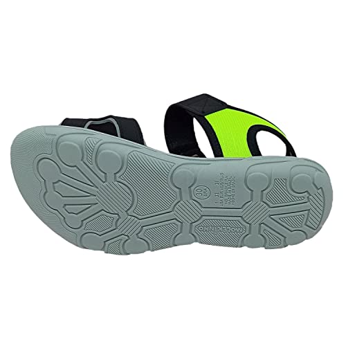 Sandália Molekinho Infantil Casual Masculino Napa Cor:Amarelo Neon/Preto;Tamanho:36