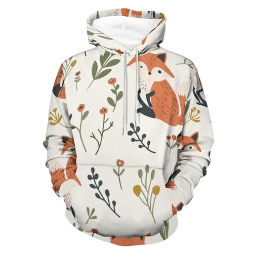 Sweat à Capuche Renard Dessin Animé Hoodie Unisexe Taille S