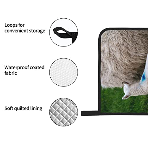 Sheep Animal Printed Oven Mitts And Pot Holders Sets Of 4, Heat Resistant Waterproof Potholders Bbq Gloves For Kitchen Baking Cooking #TOP5