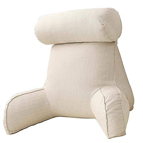 YINxy Almohada de Reposo en Cama con Brazo de Apoyo y Bolsillos Laterales, Almohada de Lectura con Reposabrazos Desmontable para Trabajar, Leer o Jugar Cover