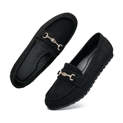 Image of BGSTGUDS Women's Wide Loafers Shoes Cute Dressy Shoes Ladies Comfort Slip Ons Work Shoes