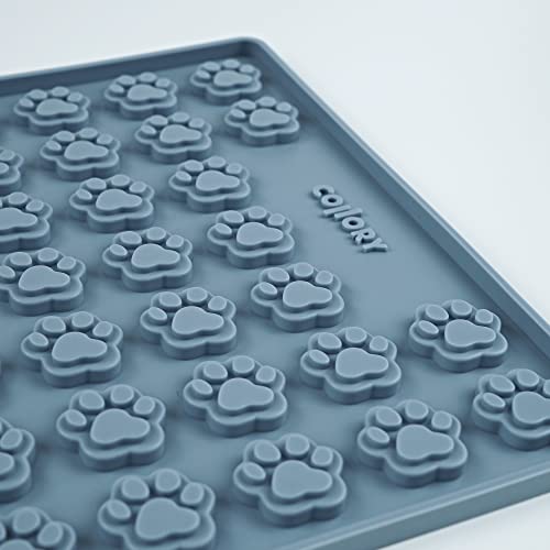 Collory Medium Pfoten (3cm) Silikon Backmatte, Hunde Tatzen, Backform für DIY Hundekekse und Leckerlis, Knochenbackform, Pralinenform, Schokoladenform, Antihaftend und Lebensmittelecht (BPA-Frei)