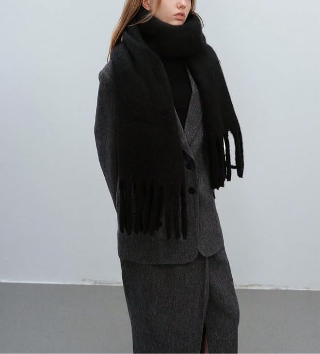 Women Chunky Scarf, Soft Warm Winter Scarf for Cold Weather, Christmas Blanket Scarves Pashmina Shawl Wrap - Image 4