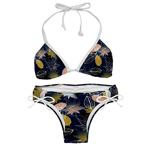 Bikini feuilles colorées femme XXL le maillot confortable pour formes généreuses